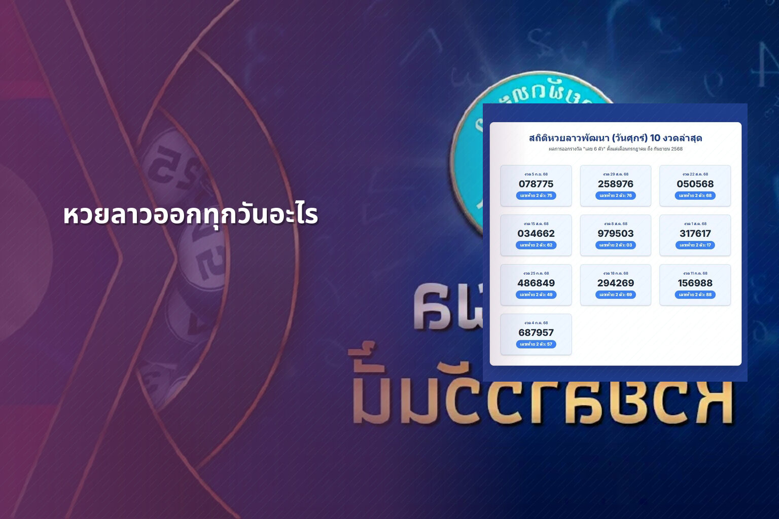 หวยลาวออกทุกวันอะไร - หวยลาว