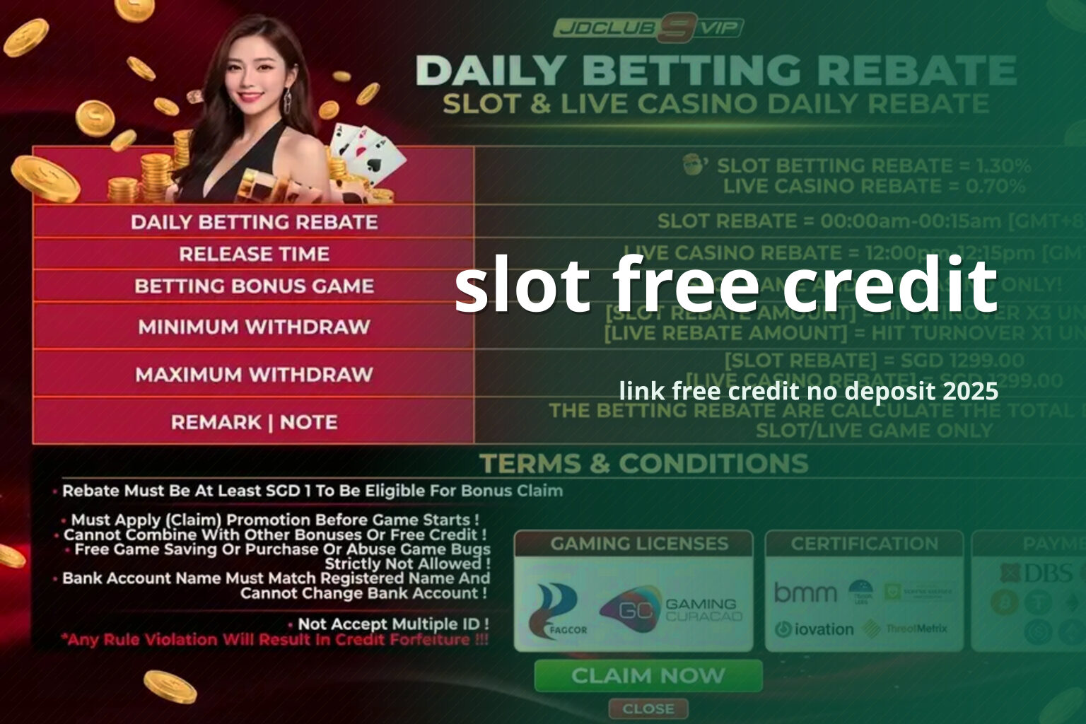 slot free credit - online gaming promotions