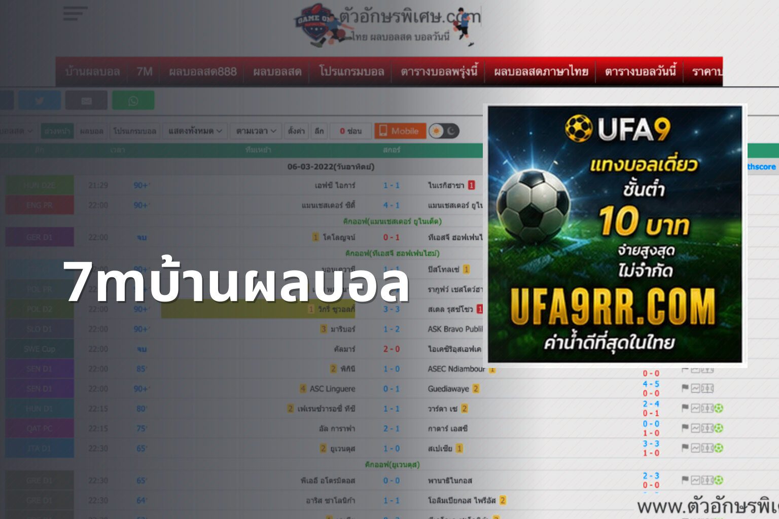 7mบ้านผลบอล - football match updates