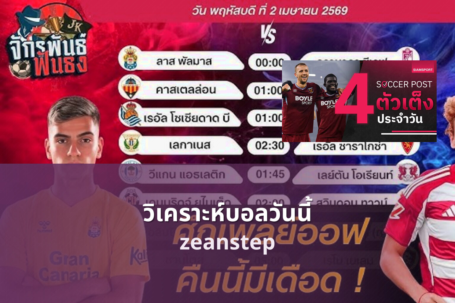 วิเคราะห์บอลวันนี้ zeanstep