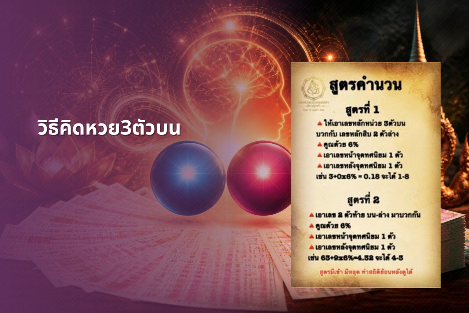 วิธีคิดหวย3ตัวบน - หวย