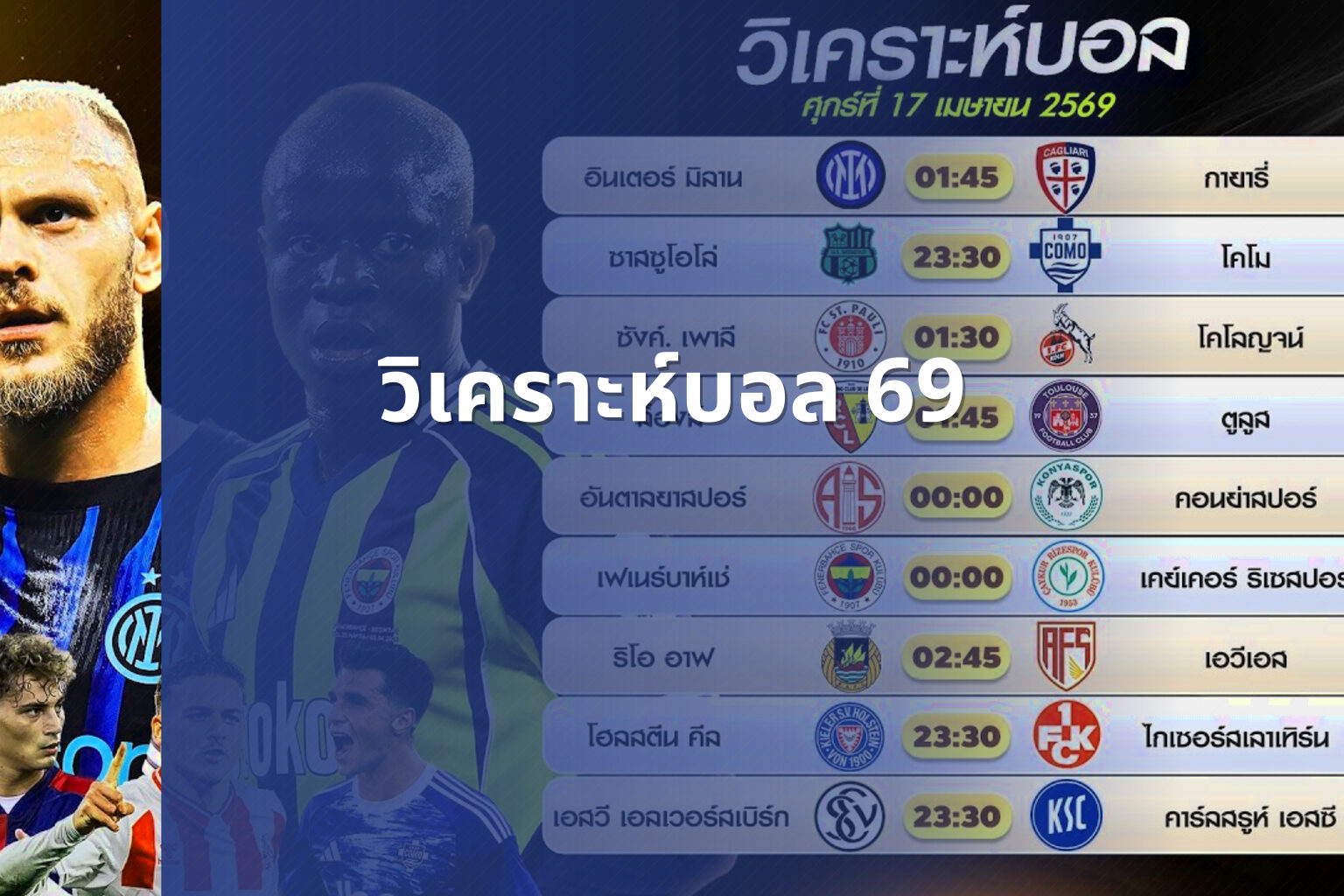 วิเคราะห์บอล 69 - football betting analysis