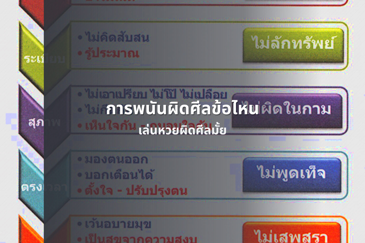 การพนันผิดศีลข้อไหน เล่นหวยผิดศีลมั้ย