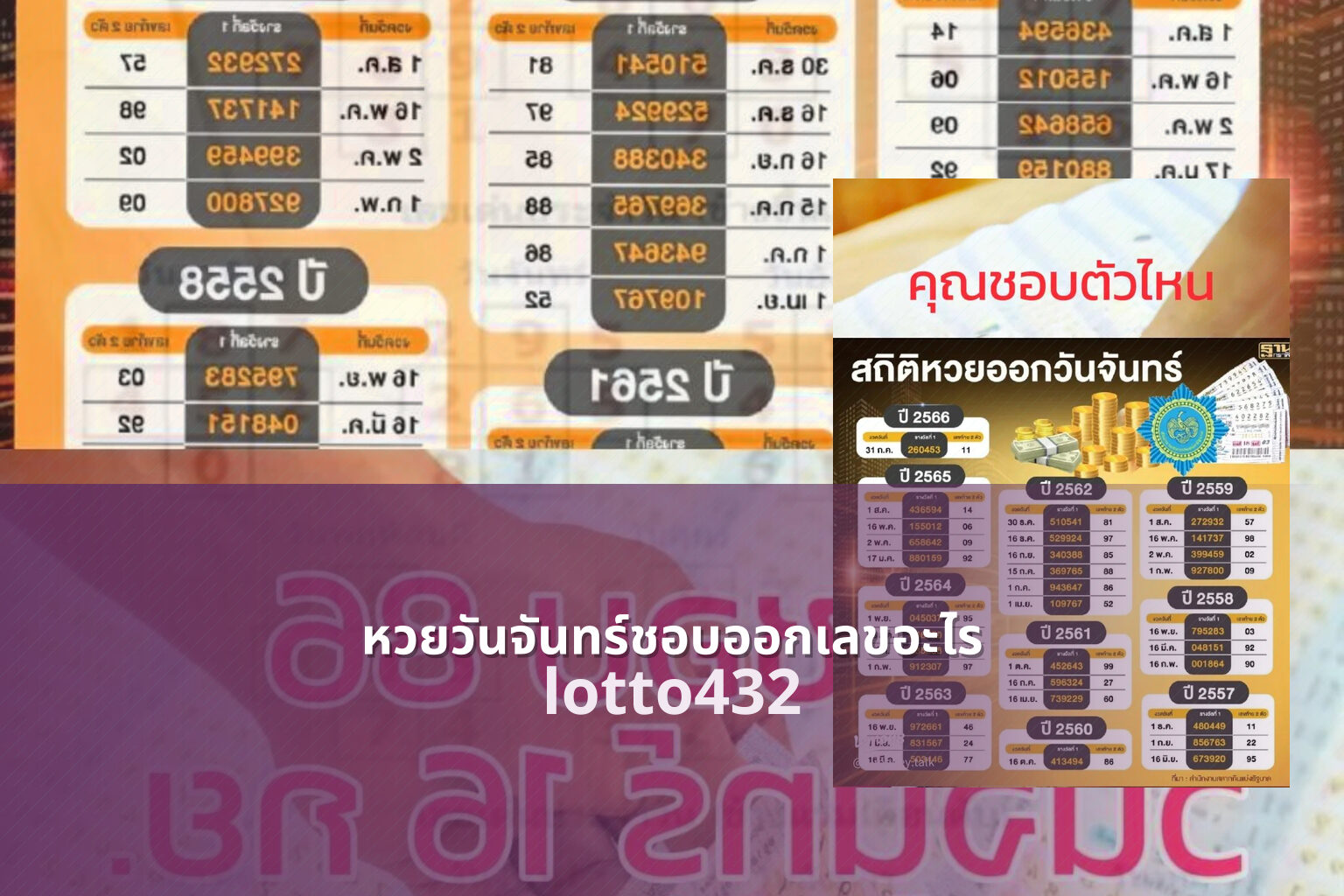 หวยวันจันทร์ชอบออกเลขอะไร lotto432