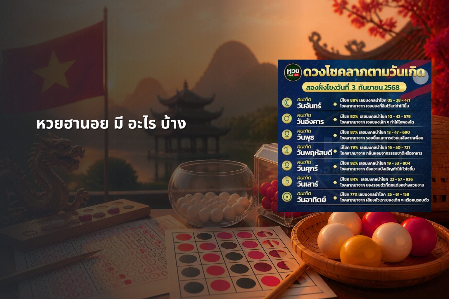หวยฮานอย มี อะไร บ้าง - หวยฮานอย