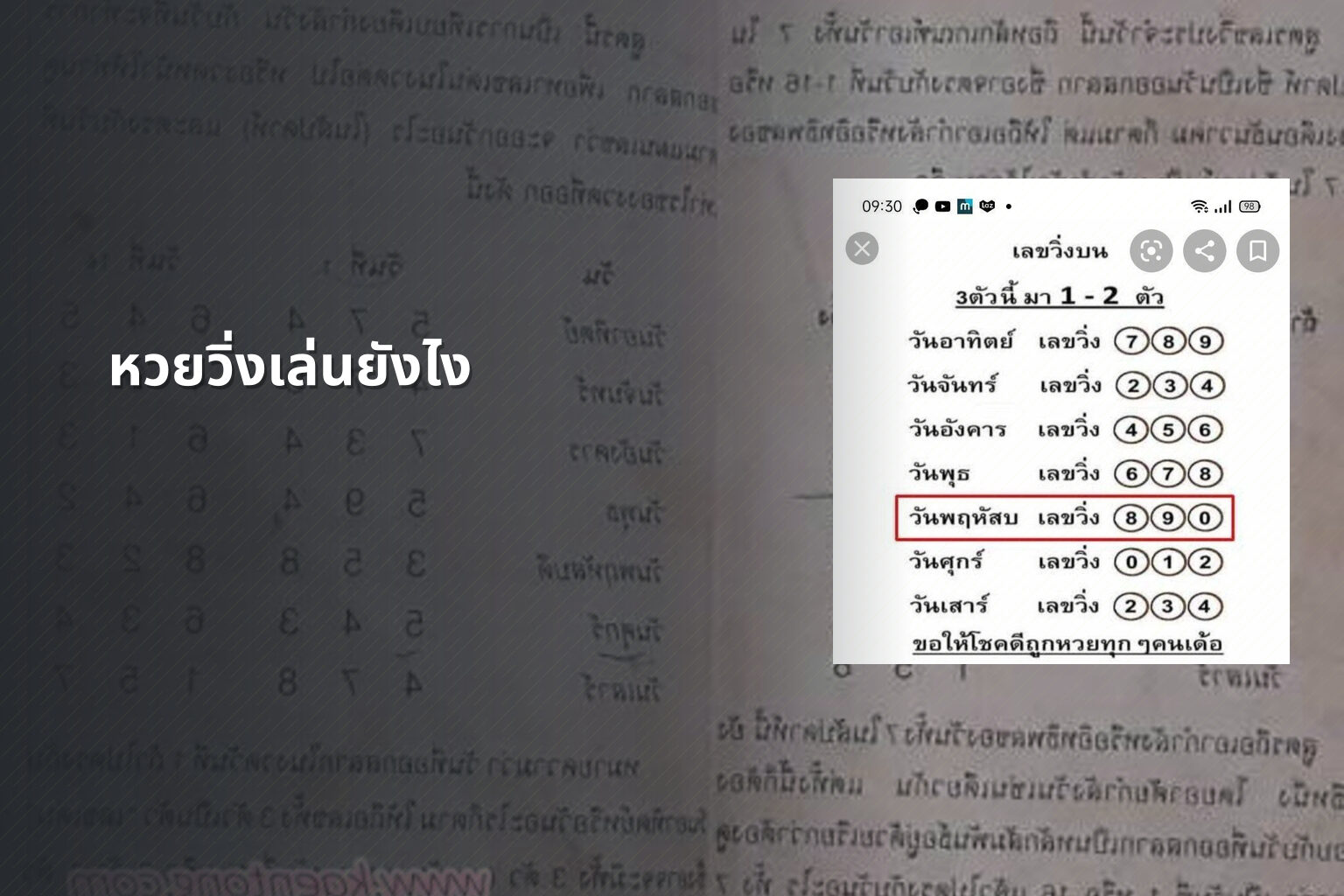 หวยวิ่งเล่นยังไง - lottery playing method