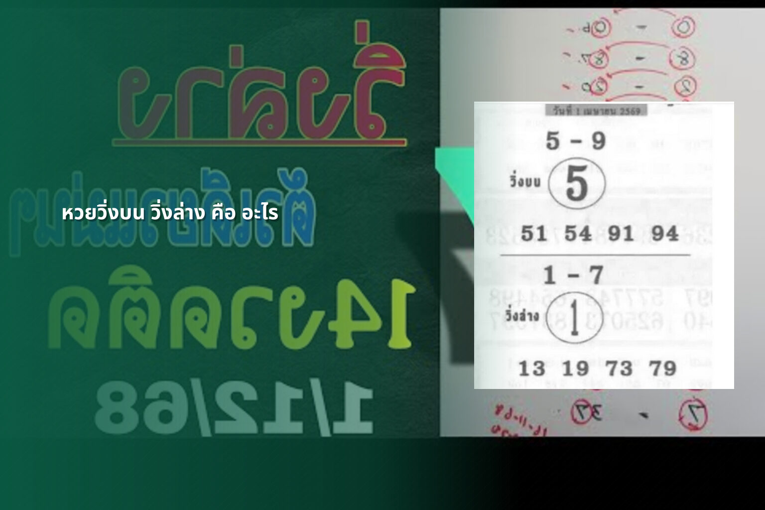 หวยวิ่งบน วิ่งล่าง คือ อะไร - หวย