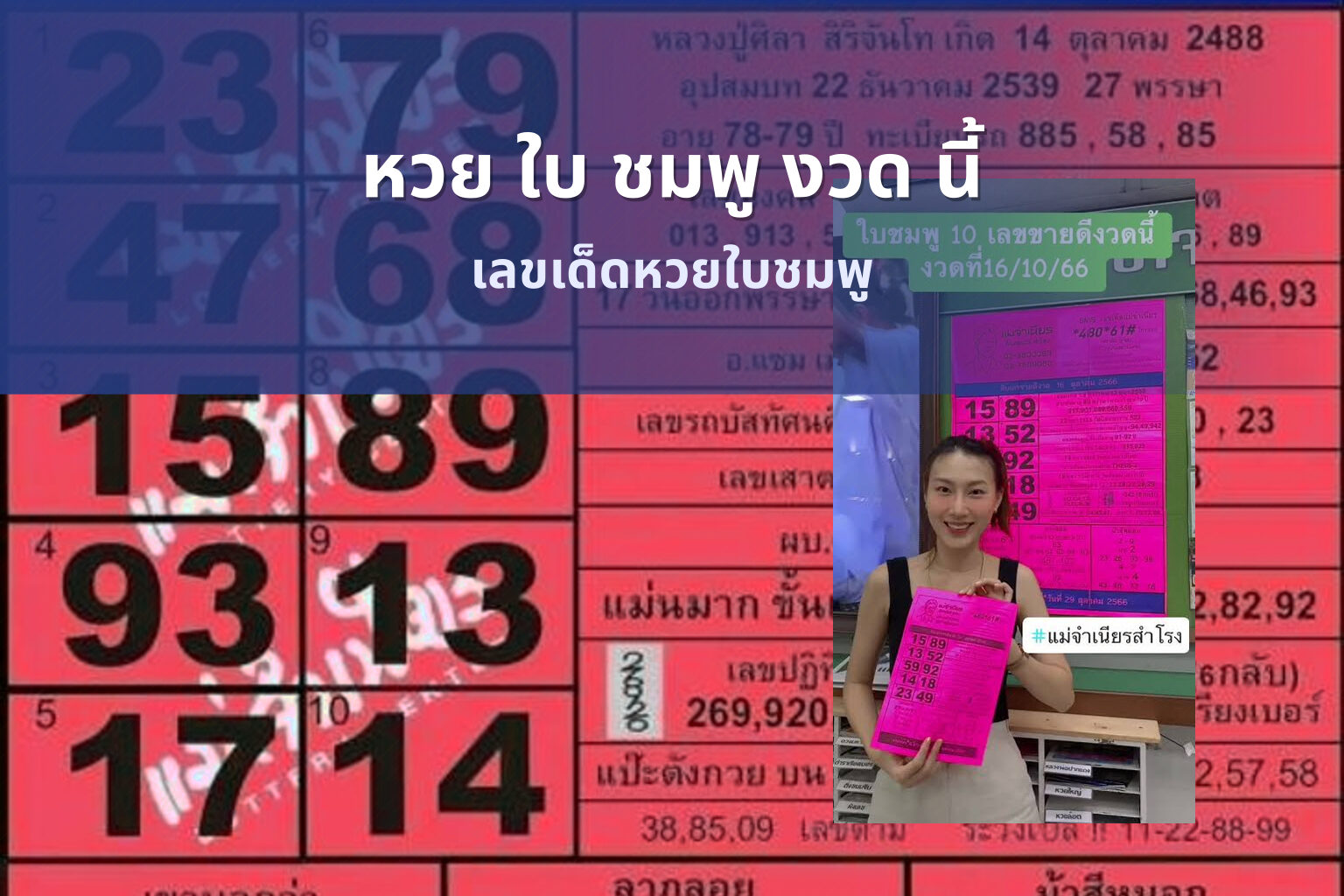 หวย ใบ ชมพู งวด นี้ - หวย