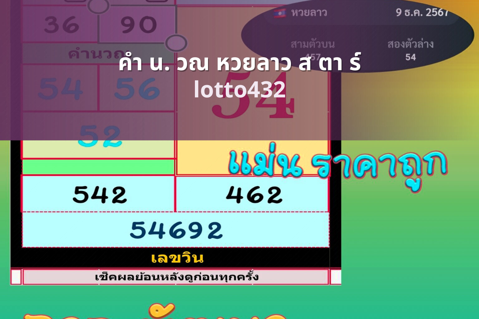 คํา น. วณ หวยลาว ส ตา ร์ - Lao Star lottery calculation