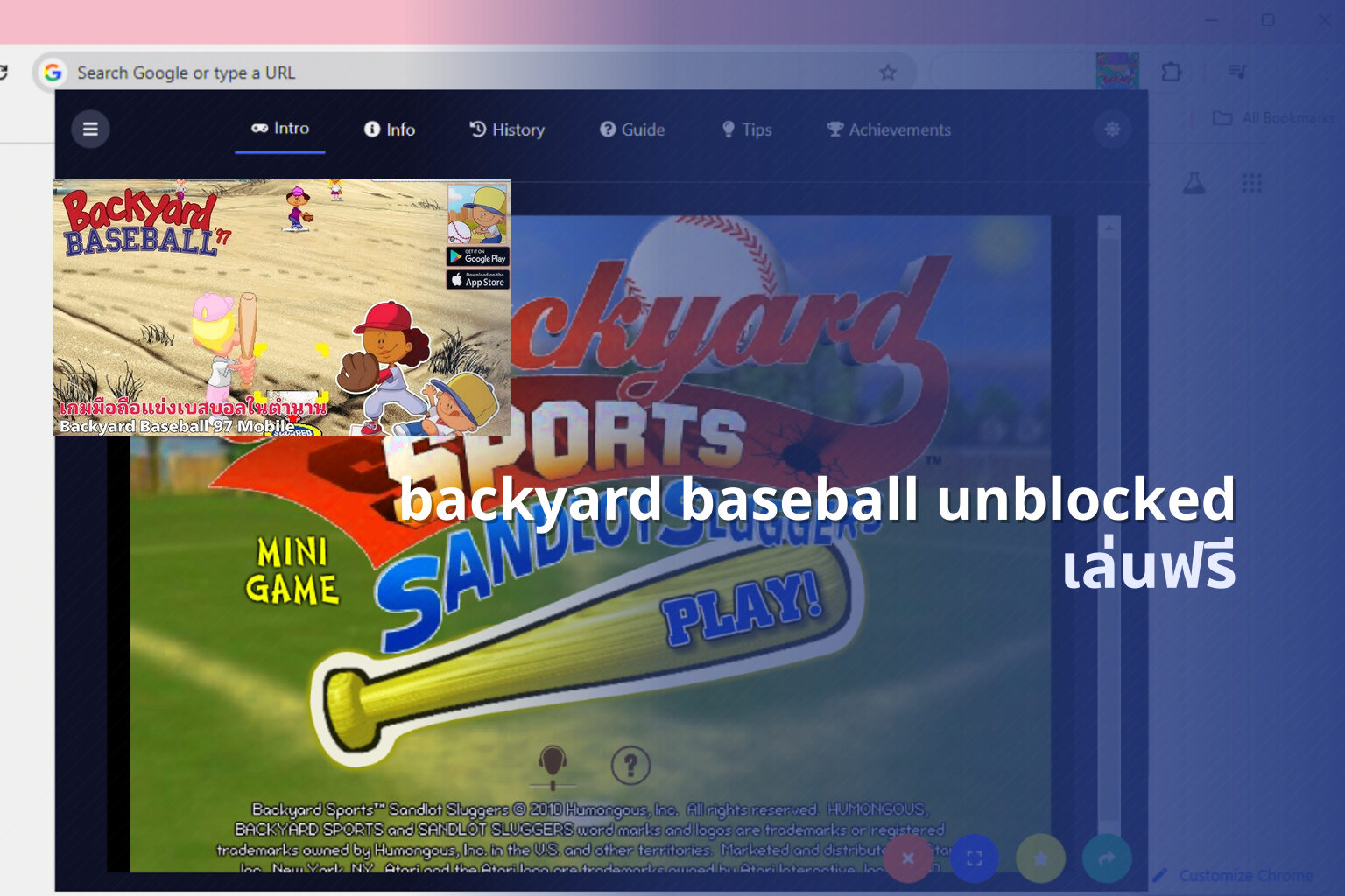 backyard baseball unblocked - online games
