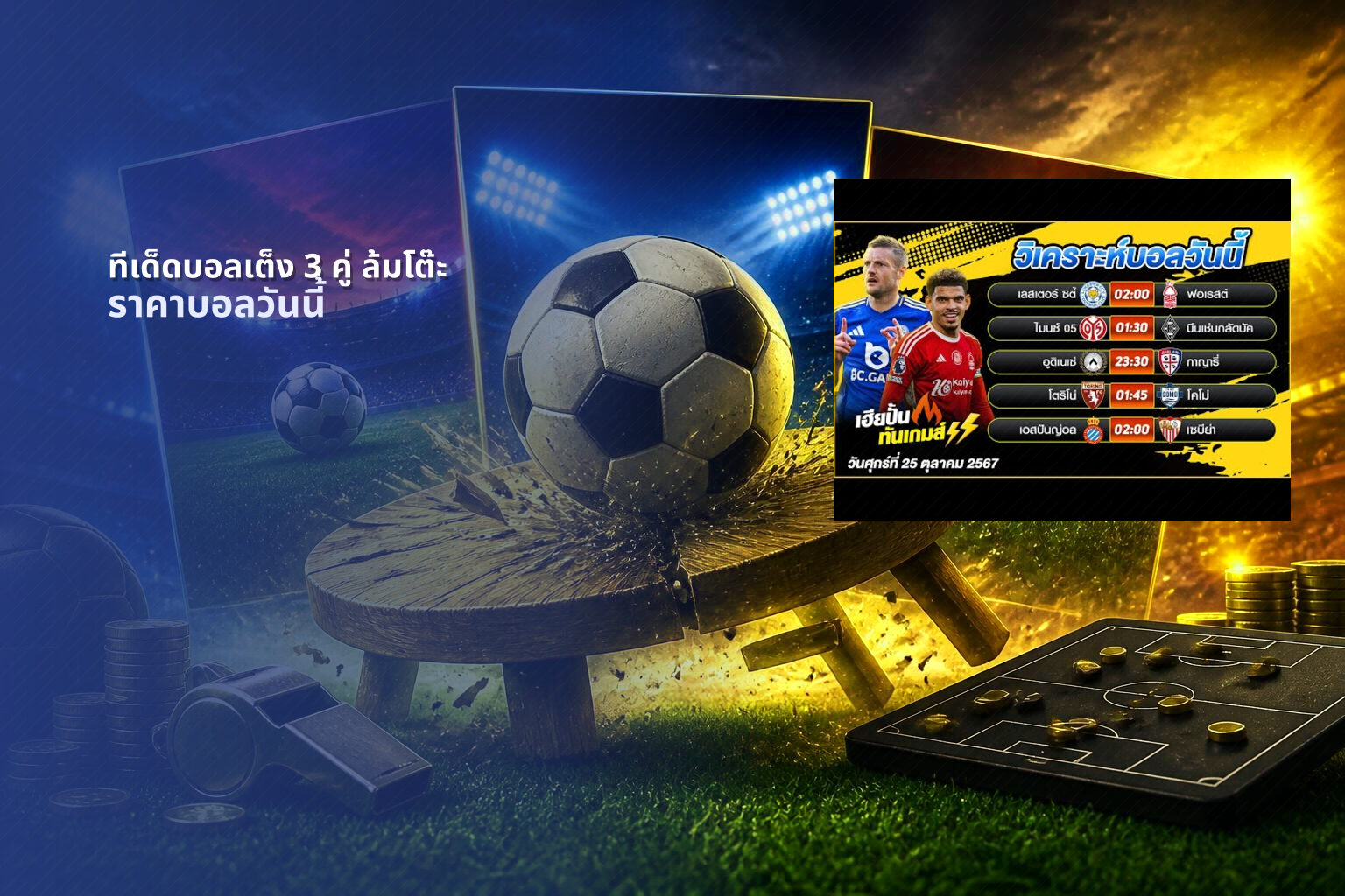 ทีเด็ดบอลเต็ง 3 คู่ ล้มโต๊ะ - sports predictions