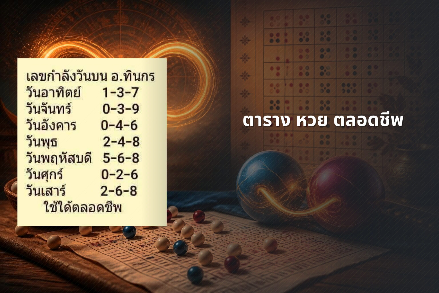 ตาราง หวย ตลอดชีพ - หวย