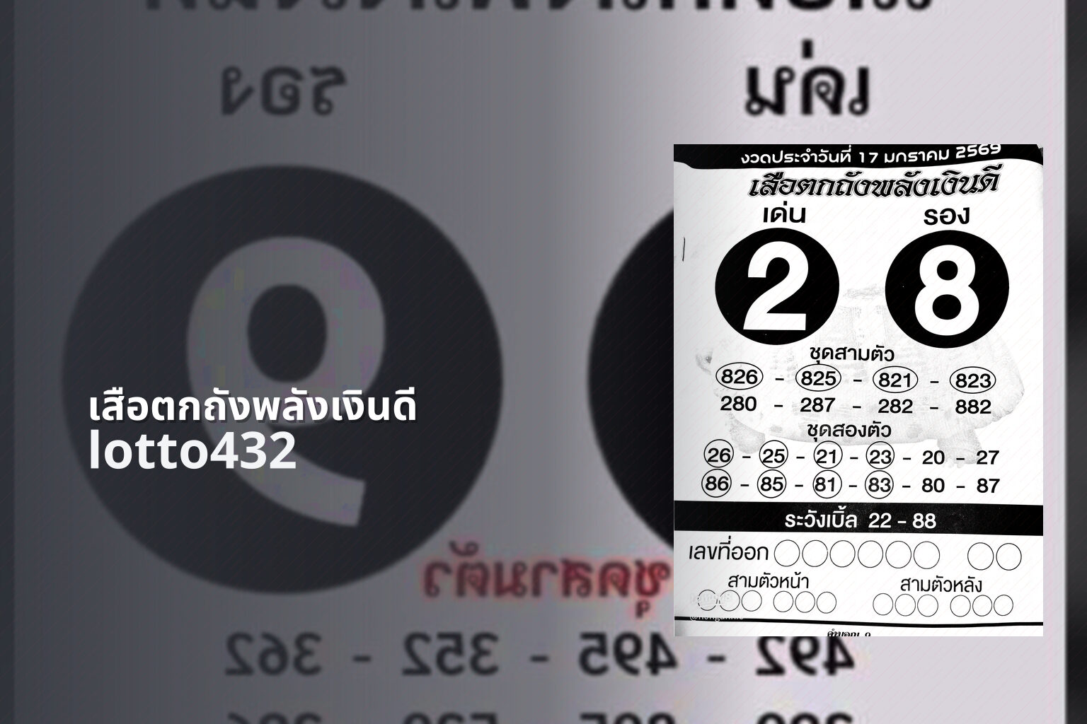 เสือตกถังพลังเงินดี lotto432