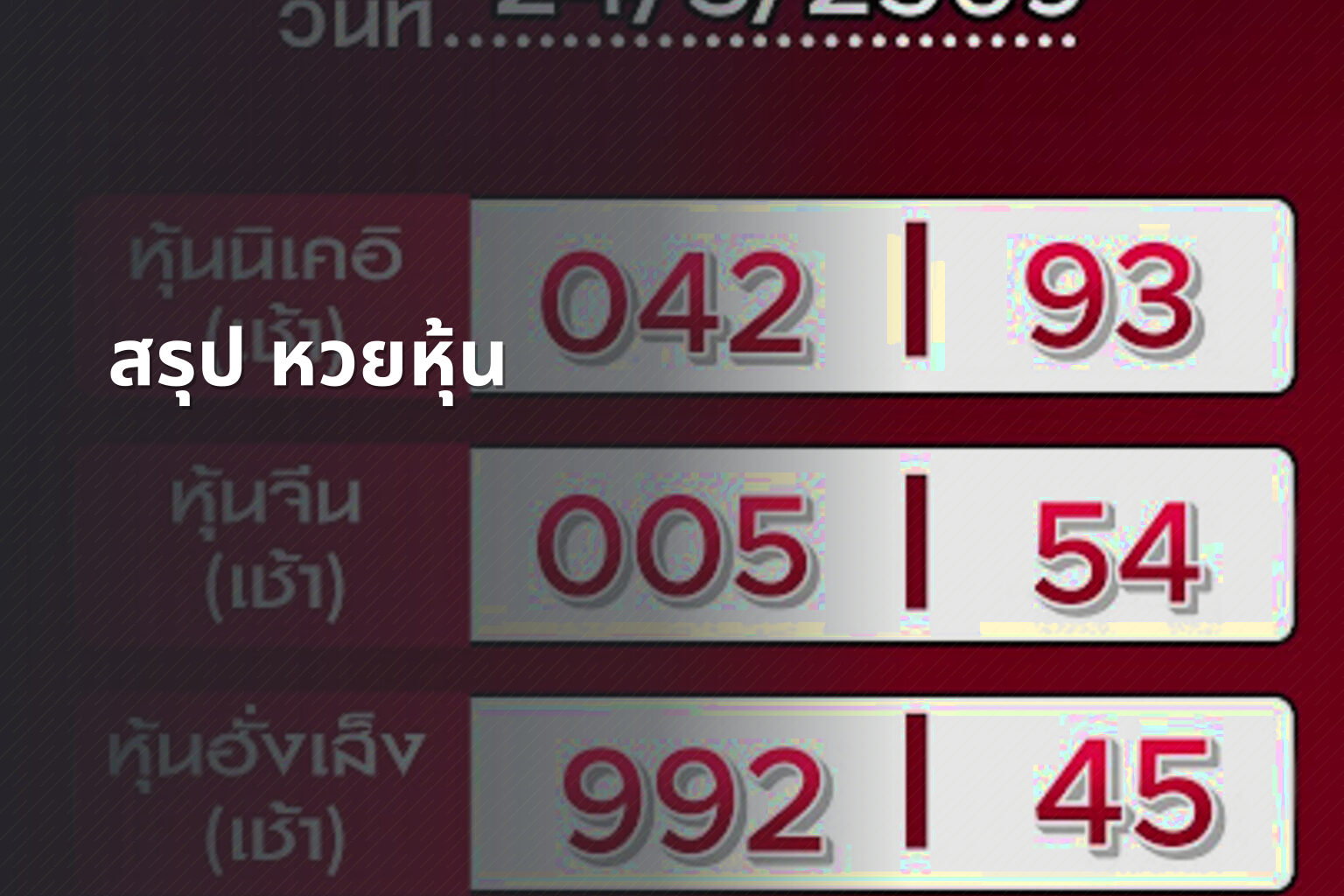 สรุป หวยหุ้น - หวยหุ้น