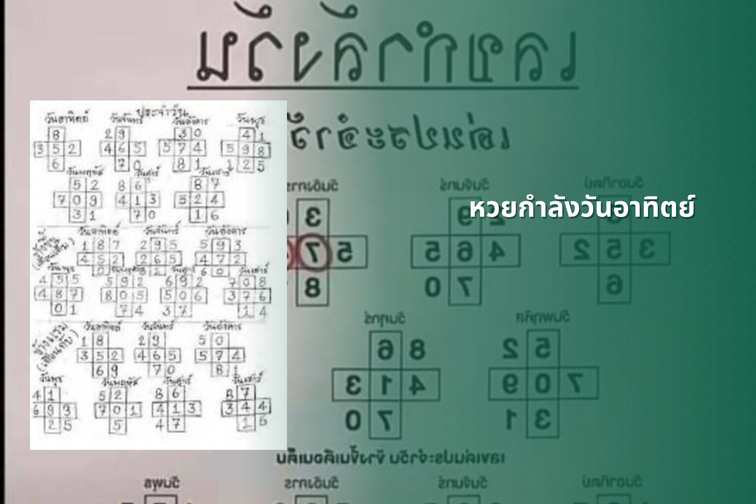หวยกำลังวันอาทิตย์ - Sunday lottery