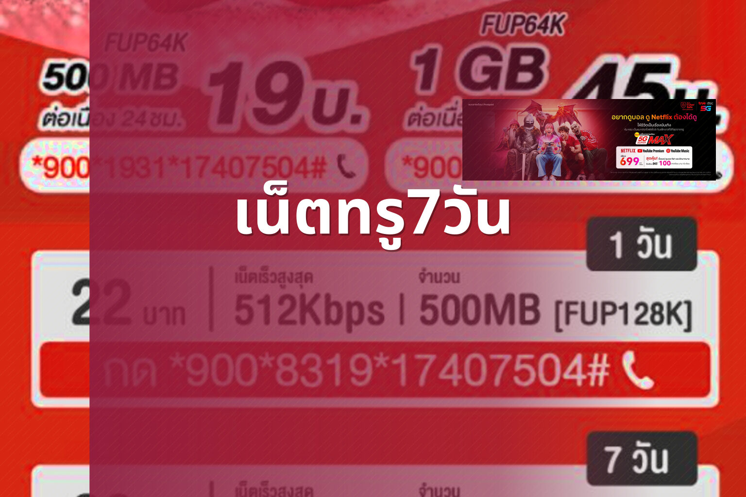 เน็ตทรู7วัน - internet service