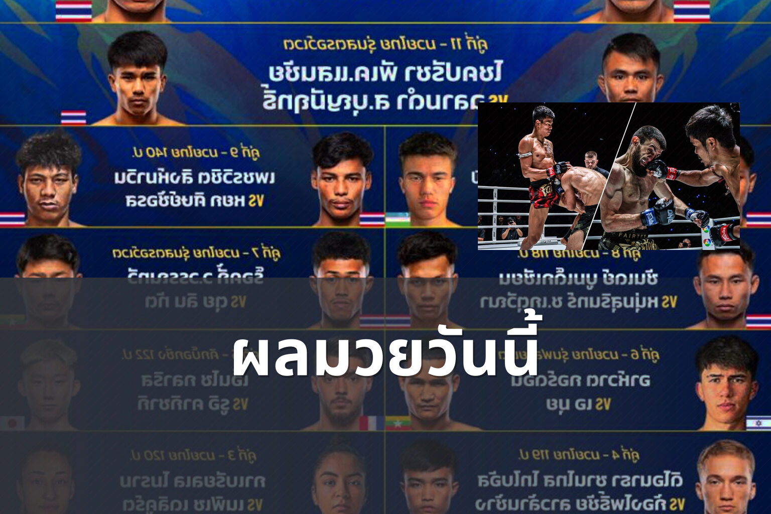 ผลมวยวันนี้ - boxing results