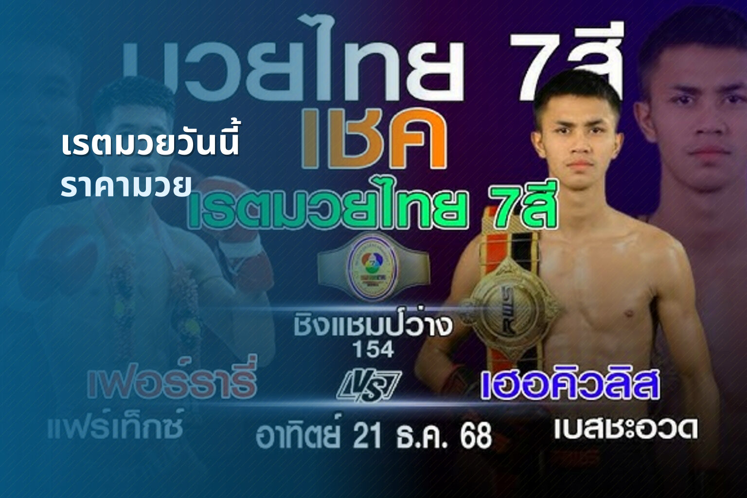 เรตมวยวันนี้ - boxing odds