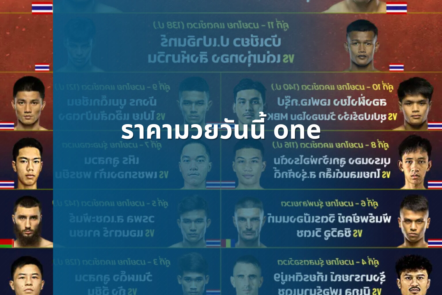 ราคามวยวันนี้ one - sports odds