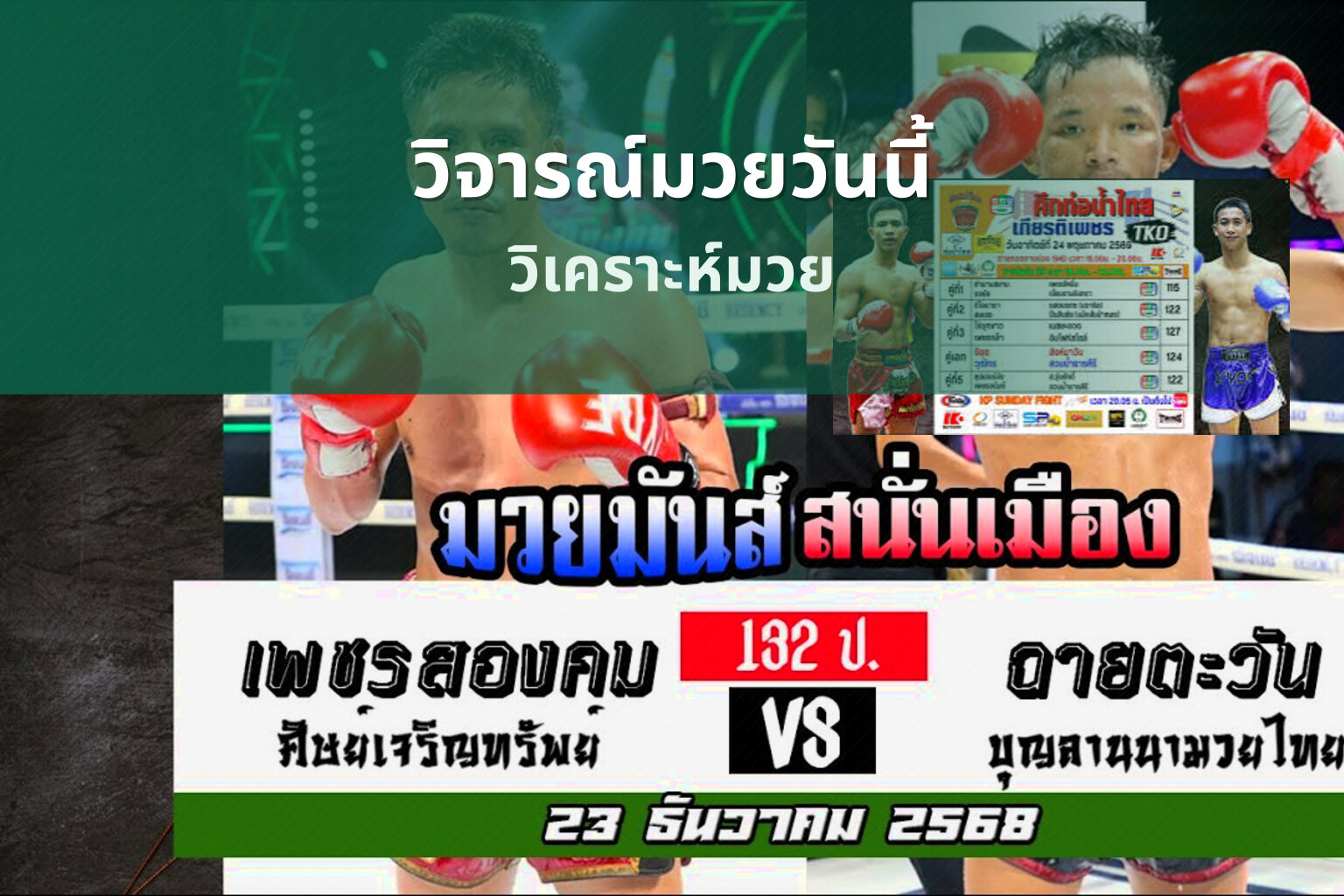 วิจารณ์มวยวันนี้ วิเคราะห์มวย