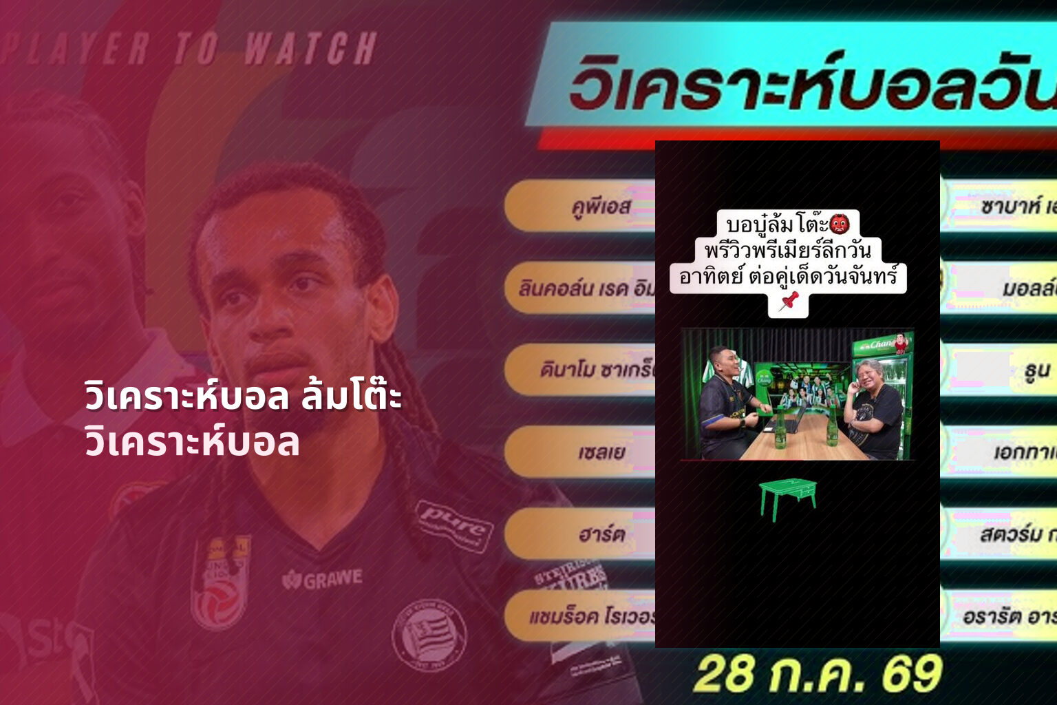 วิเคราะห์บอล ล้มโต๊ะ - football analysis