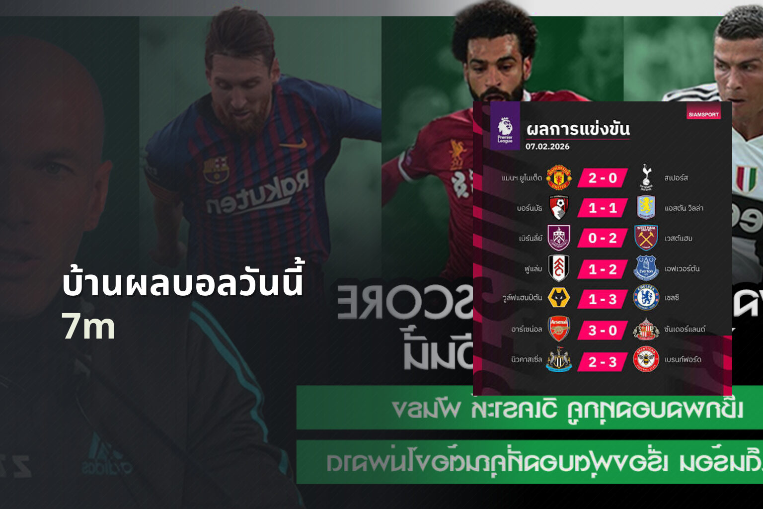 บ้านผลบอลวันนี้ 7m