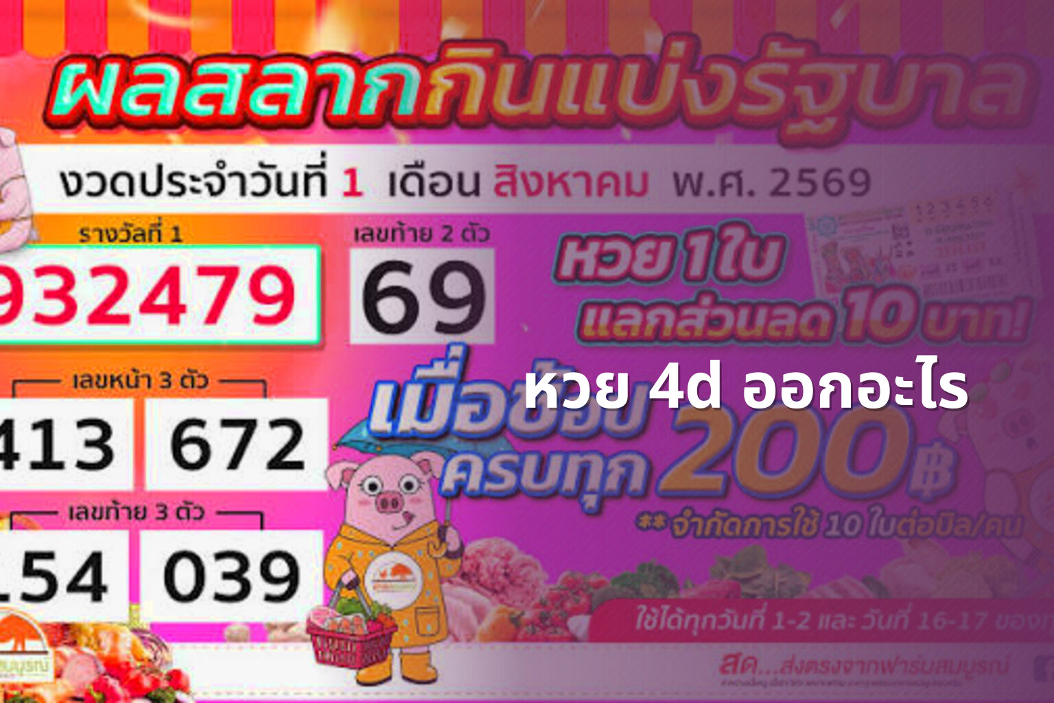 หวย 4d ออกอะไร - หวย 4D